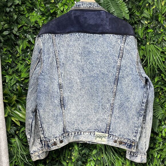 VTG PEPE JEANS LONDON Jacket Men L Blue Acid Wash Denim Trucker Hong Kong 2172 - Picture 16 of 16